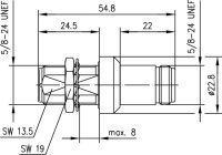 N-Überspannungsableiter 50 Ohm (F-F) Einbau, 6 GHz...