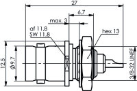 BNC-Einbaubuchse 50 Ohm löt UG-625 B/U...