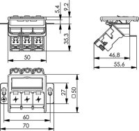 Modulaufnahme AMJ-S 3-fach UP/50 flex inkl. 3 AMJ-S...