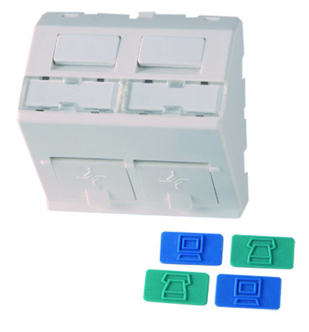 2-fach Modulaufnahme 45x45 für OBO Träger MT3/45, MT4/45 (Telegärtner H02010B0063)