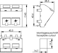 2-fach Modulaufnahme 45x45 für OBO Träger...