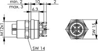 STX M12x1 EBB X-kod. Cat.6A BS8X180-1-4THR100BM000...