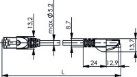 Patchkabel S/FTP 10/100/1000 BT, 0,5 m MP8 FS500, LSZH...