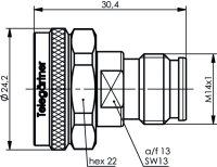 Adapter 4.3-10 (PP) auf 2.2-5 (m-f) (Telegärtner...