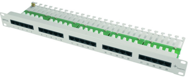 19" Patch Panel, ISDN/TEL, 1HE ; MPPI25-H Cat.3 ungeschirmt; RAL 7035 (Telegärtner J02023L0014)