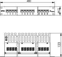19" Patch Panel, ISDN/TEL, 1HE ; MPPI25-H Cat.3...