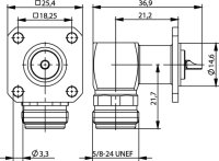 N-Winkeleinbaubuchse mit Flansch 50 Ohm (Telegärtner J01021A0210)