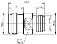 Adapter N - 4.3-10, 50 Ohm (f-f) (Telegärtner...