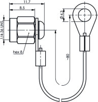 SMA-Abdeckkappe mit Schnur (Telegärtner H00040A0020)