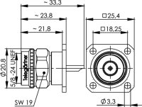 N-Flanschstecker löt 50 Ohm Ag/Ni (Telegärtner...