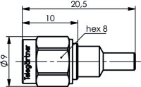 SMA-Kabelstecker Cr Au G3 (RG-178/U) (Telegärtner...