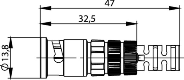 BNC-Kabelstecker HDTV Cr/Cr Easy Grip HD³ G40 (1,2/4,9) (Telegärtner J01002A0085)