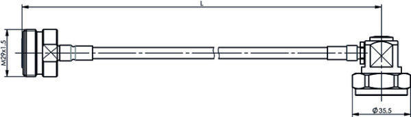 7-16 auf 7-16 Jumper Kabel 1/4" IP67 Buchse-Winkelstecker (Telegärtner L00012A0256)
