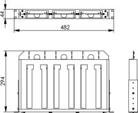 LWL 19" Baugruppenträger 1 HE für max. 3 Module 3 HE/7 TE (Telegärtner H02030A0581)