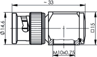 BNC-Normkopfstecker Ni 50 Ohm (Telegärtner J01000B1192)