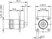 N-Kabeleinbaubuchse mit Flansch G9 (UT-250)...