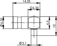 SMB-Kabelwinkelbuchse Au, löt, 50 Ohm G11 (UT-85)...