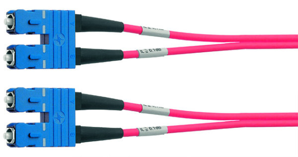 LWL Rangierkabel 2x E9/125 OS2, 2,0m 1x SC Duplex - 1x SC Duplex, bl (Telegärtner L00881A0006)