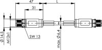 STX M12x1-M12x1 VL X-kod. Cat.6A (ISO/IEC)...