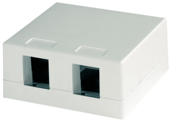 Modul-Aufn. 2-fach AP compact 68x64 alpinweiß, für 2 AMJ/AMJ-S/UMJ-Module (Telegärtner H02000B0065)