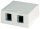 Modul-Aufn. 2-fach AP compact 68x64 alpinweiß, für 2 AMJ/AMJ-S/UMJ-Module (Telegärtner H02000B0065)