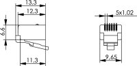 Modular-Stecker MP6(6) AWG24-26/7 fester und Litzenleiter (Telegärtner J00026A0183)