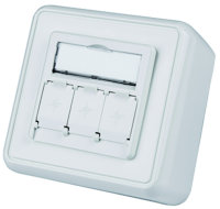 Modul-Aufnahme AP 80x80 3-fach AMJ-S 45° Auslass,...