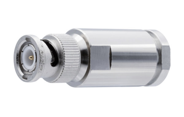 BNC-Kabelstecker Feder/Klemm 50 Ohm Low Loss 400 Kabel, Feldmontage-Type (Telegärtner J01000A0072)