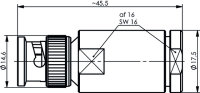 BNC-Kabelstecker Feder/Klemm 50 Ohm Low Loss 400 Kabel,...
