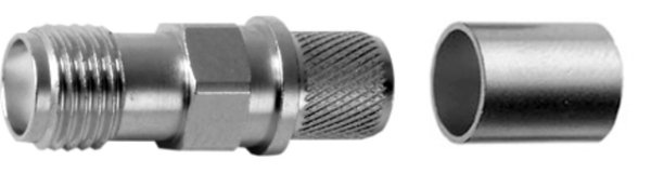 SMA-Kabelbuchse Cr Au G30 (1.5/3.8), H 155 Pope (Telegärtner J01151A1061)