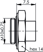 Kabelabfangung löt, Ag, IP67 G10 (RG-402/U); 1673A;...