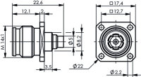 2.2-5 Kabeleinbaubuchse mit Flansch G11 (UT-85)  SW17,4...