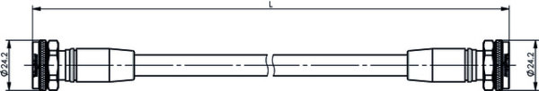 4.3-10 Jumper Kabel 3/8" IP68 L = 1,0 m, mS-mS, G57 (3/8" flex) - JMPR/1077T (Telegärtner L00010A1712)