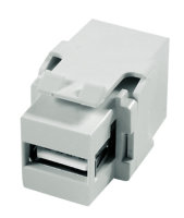 USB-Keystone (f-f) Typ A RAL 9003 (Telegärtner...