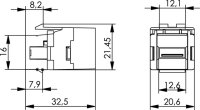 USB-Keystone (f-f) Typ A RAL 9003 (Telegärtner...