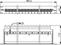 19" Patch Panel geschirmt,1HE, RAL 7035 MPP24-HS K...