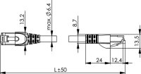 S/FTP Cat.6A 4x2xAWG 27/7, 2,0m PVC 75C RAL 6018,...