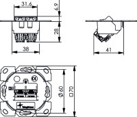Modulaufnahme AMJ-SL 2-fach UP/0 flex inkl. 2 AMJ-SL...