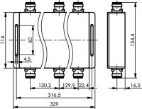 4.3-10 3x3 Hybrid-Koppler (f), 5 dB 698-2700 MHz, =-155...