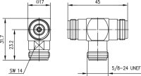 N-T-Stück (F-F-F) 50 Ohm UG-28/U (Telegärtner...