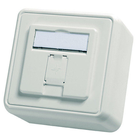 Modul-Aufnahme AP 80x80 1-fach 45° Auslass, alpinweiß, unbestückt (Telegärtner H02000A0090)
