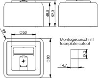 Modul-Aufnahme AP 80x80 1-fach 45° Auslass,...