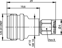 Adapter N - R-SMA, 50 Ohm, TA (F-M) (Telegärtner...