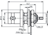 BNC-Einbaubuchse löt 50 Ohm mit Isolierscheiben...