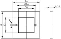Abdeckrahmen 2-fach 86x86x9,3 weiß...