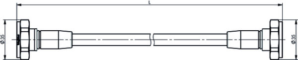 7-16 Jumper Kabel 3/8" IP67 L = 0,5 m, m-m, G57 (3/8" flex) - JMPR/0500T (Telegärtner L00010A1703)