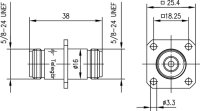 N-Verbindungsstück 50 Ohm mit Flansch, (F-F),...