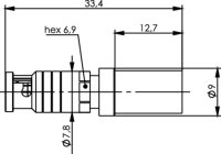 Mini HD-BNC-Kabelstecker G27 (1.0/4.6-6.7); löt/Cr ;...