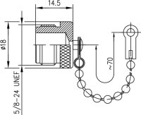 Abdeckkappe für N-Stecker mit Kette; 5/8"-24...