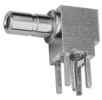 SSMB-Winkelanbaustecker Au 50 Ohm für gedruckte...